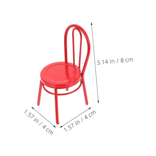 UPKOCH 3 Stück Miniaturstuhl Teilig aus Metall Kreative Puppenhaus Möbel Dekorative Gartenstühle Rot Vielseitige Miniatur Accessoires für Fotografie und Heimdeko von UPKOCH