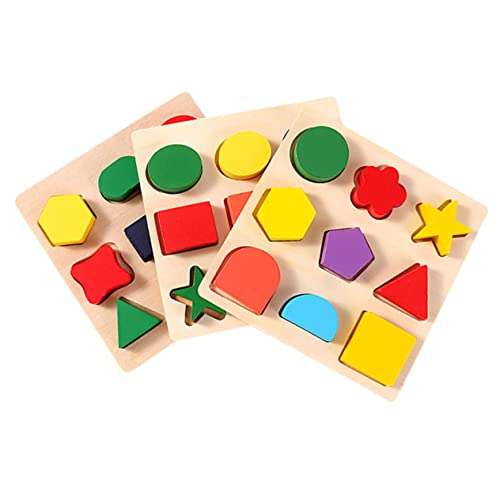 UPKOCH 3 Stück Montessori Holzpuzzle Teiliges Pädagogisches Formensortierspiel für Kleinkinder Geometrische Lernblöcke Farbige Sichere Holzteile Motorische UPKOCH 3 Stück Montessori Holzpuzzle Teiliges Pädagogisches Formensortierspiel für Kleinkinder Geometrische Lernblöcke Farbige Sichere Holzteile Motorische von UPKOCH
