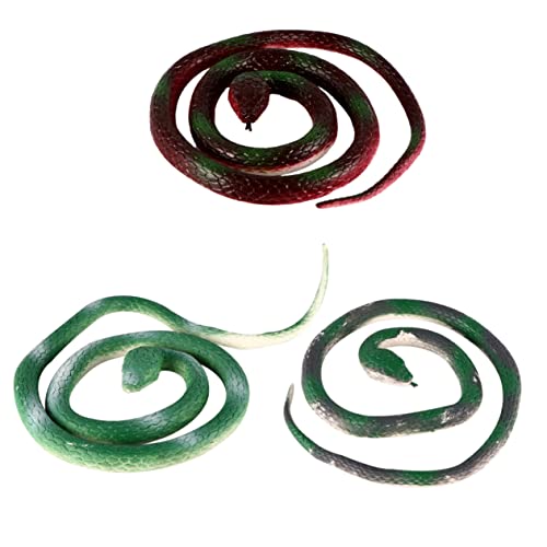 UPKOCH 3 Stück Nachgemachtes Schlangenspielzeug Halloween Spiele Halloween Halloween Decoration Gruseldekoration gefälschte realistische Schlange gefälschte Gummischlangen Green von UPKOCH