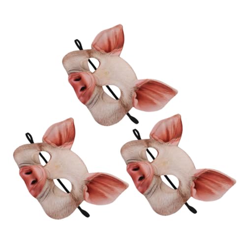 UPKOCH 3 Stück Pig Masken Halbes Gesicht Tiermaske für Halloween Karneval Cosplay Party Realistisches Schweinedesign Rosa UPKOCH 3 Stück Pig Masken Halbes Gesicht Tiermaske für Halloween Karneval Cosplay Party Realistisches Schweinedesign Rosa von UPKOCH