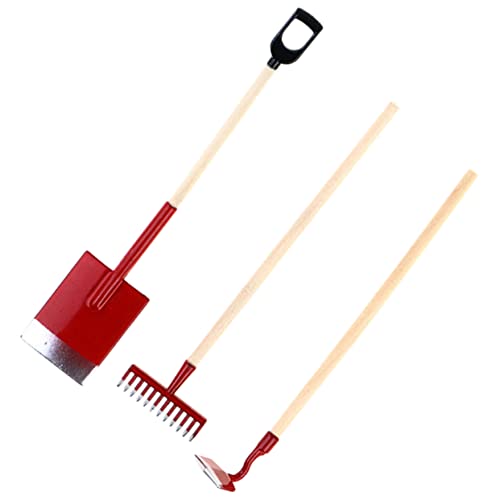 UPKOCH 3 Stück Puppenhaus-Modell bastelset basteln für handwerken für kinderspielsachen Mini-Gartenrechen Miniatur-Schaufel Miniatur Rechen Plastik rot von UPKOCH