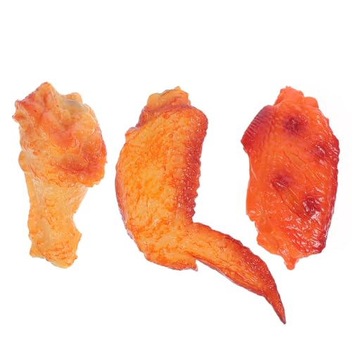 UPKOCH 3 Stück Realistische Künstliche Hähnchenkeulen und Flügel für Party Dekoration Imitationsmodell für Fotorequisiten Küche und Marktpräsentation von UPKOCH