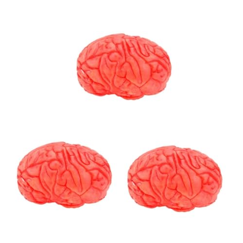 UPKOCH 3 Stück Realistisches Halloween Deko Gehirn Fake Brain Halloween Party Requisite Gruseliges Menschliches Organ für Horror Cosplay und Bühnenpranks Lebensecht und Druckbar für von UPKOCH
