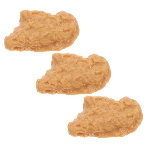 UPKOCH 3 Stück Realistisches Teiliges Hähnchen Nugget Modell aus PVC Detailgetreu Gefertigte Küchen Deko und Food Prop für Zuhause Restaurants Fotografie und Party Langlebig und von UPKOCH