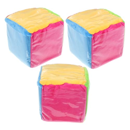 UPKOCH 3 Stück Softwürfel mit transparenten Kartenfächern Bunte Plüschwürfel für Sichere Lernwürfel für Interaktives Spiel und Familienaktivitäten Geeignet für Einlegekarten von UPKOCH