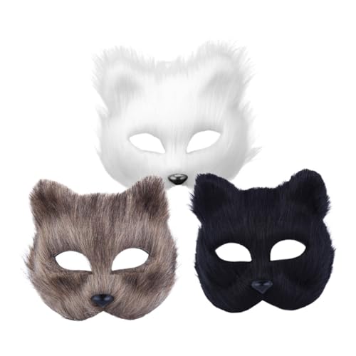 UPKOCH 3 Stück Teiliges Fuchsmasken Furry Tiermaske Halbgesichtsmaske für Halloween Karneval Cosplay Fasching Party UPKOCH 3 Stück Teiliges Fuchsmasken Furry Tiermaske Halbgesichtsmaske für Halloween Karneval Cosplay Fasching Party von UPKOCH