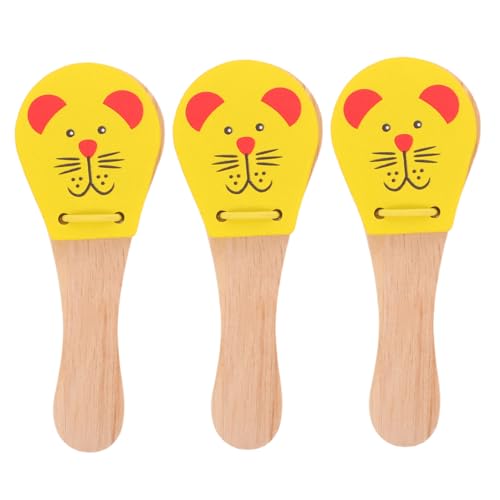 UPKOCH 3 Stück Teiliges Holz-klatschspielzeug mit Maus-Motiv Instrument Ergonomisch für Kleinkinder Natürliche Holzoberfläche Fördert Frühe Musikbildung und Eltern-Junge von UPKOCH