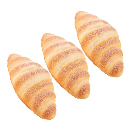 UPKOCH 3 Stück Teiliges Künstliches Brot Realistische Leichte Brotdeko für Fotografie und Schaufenster Langlebige Flexible Simulation Croissants für Bäckerei und Restaurant von UPKOCH