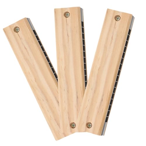 UPKOCH 3 Stück Teiliges Mundharmonika Holz Mundharmonikas für Anfänger Leicht Tragbar Pädagogisches Musikinstrument für Kleinkinder und Grundschüler Musikalisches Lernspielzeug von UPKOCH