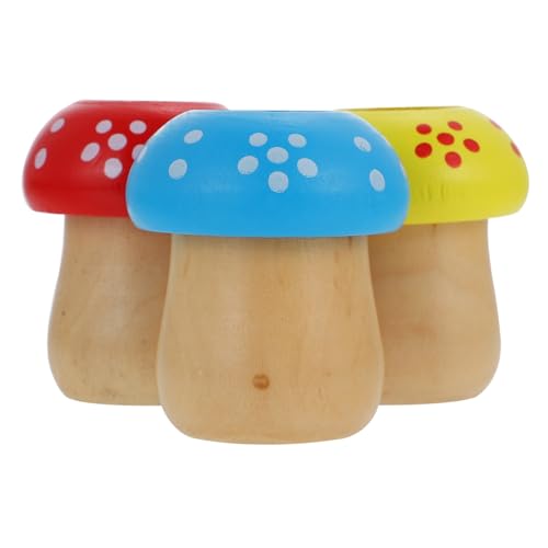 UPKOCH 3 Stück Teiliges Pilzform aus Holz Drehbar Pädagogisch Kompakt Kinderfreundlich Fördert Kreativität und Beobachtung Lernspielzeug für Geburtstage Zufällige Farbe Zufällige Farbe von UPKOCH