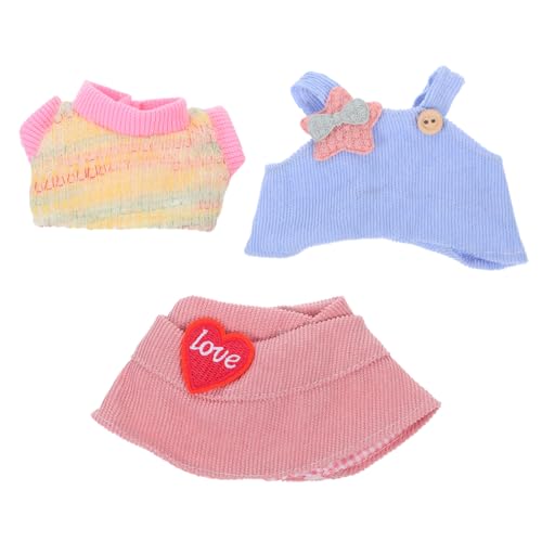 UPKOCH 3 Stück Teiliges Puppenkleidungsset mit Süßem Eimerhut T-Shirt und Latzhose Vielseitige Sommeroutfits für Puppen für Geburtstagsfeiern und Festliche Anlässe von UPKOCH