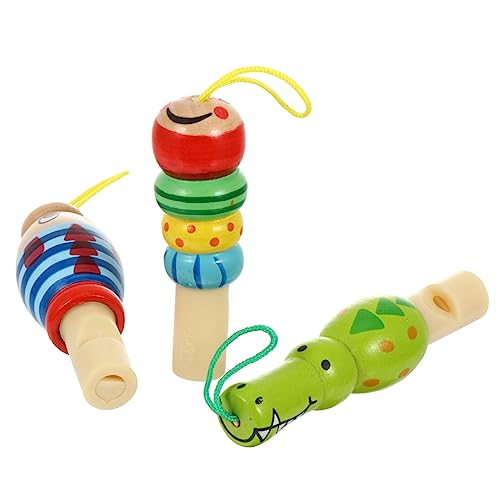 UPKOCH 3 Stück Teiliges Set Tierpfeifen aus Holz Lustige Musikinstrumente für Zufällige Designs als für Geburtstage Weihnachten und Mehr von UPKOCH