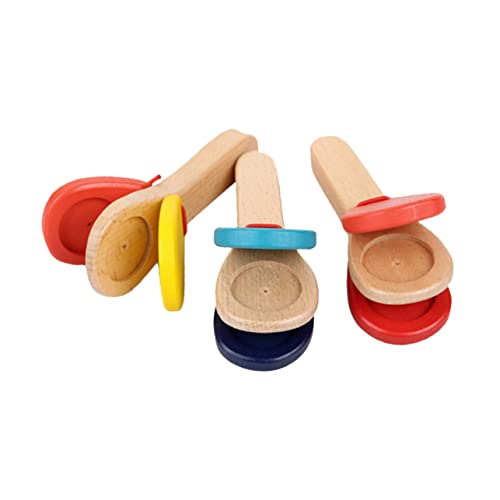 UPKOCH Pädagogisches Babyspielzeug – 3-teiliges Musikalisches Und Pädagogisches Babyspielzeug Holzkastagnetten Für Kinder von UPKOCH