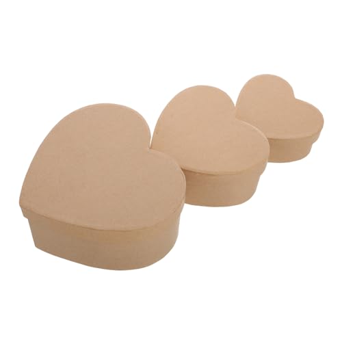 UPKOCH 3 Stücke Liebe Lagerung Box Boxen Papier Mache Körbe Khaki Karton von UPKOCH
