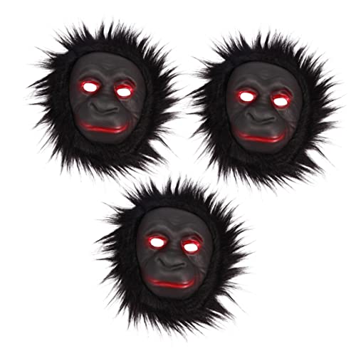 UPKOCH 3 Teilige Tiermaske Für Halloween Kostüme Gorilla Tiergesichtsmaske Halloween Requisitenmaske Schimpansenmasken Braune Affen Halloween Maske Maskenballmaske Wolf Mono Clown von UPKOCH