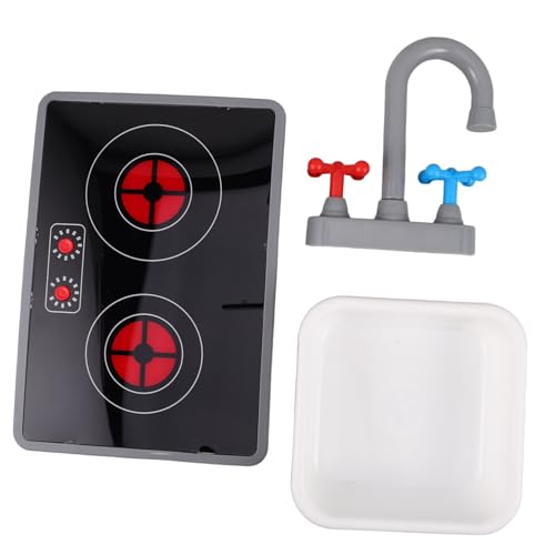UPKOCH 3 Teiliges Spielküchenspielzeug Mit Sound Vorgeben Mit Elektronischen Geräuschen Kleinkindern Lichteffekt Spüle Für Zubehör Kochfeld Realistisch Simuliert Jungen Mädchen von UPKOCH