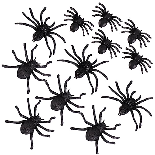 UPKOCH 30 Stück Halloween-simulationsspinne Simulation Spinnenmodell Gefälscht Spinnennetz Mini-Dinosaurier Frosch Maschine Zufälliges Zeugs Insekt Figur Black Plastik von UPKOCH