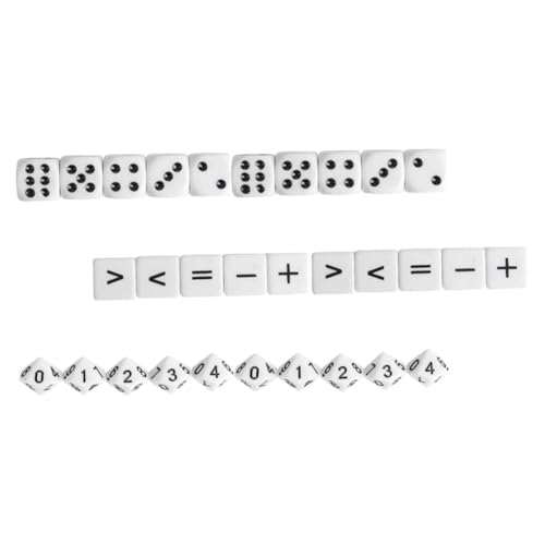 UPKOCH 30 Stück Kinderspielzeug Mathe Requisiten Mathe Würfel Mathe Spielwürfel Mathematik Lernwerkzeug Würfel Würfel Requisiten Würfel Spiel Requisiten Würfel Für Schüler Weißes Acryl von UPKOCH