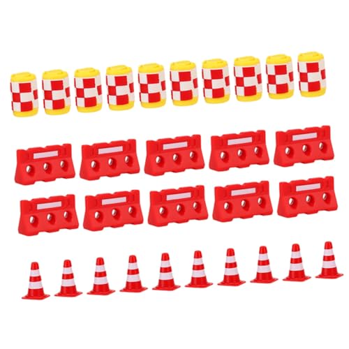 UPKOCH 30 Stück Mini Verkehrszeichen Teiliges für Roten Kegeln Wasserbarrieren und Gelben Pylonen der Verkehrssicherheit und Interaktives Lernen von UPKOCH