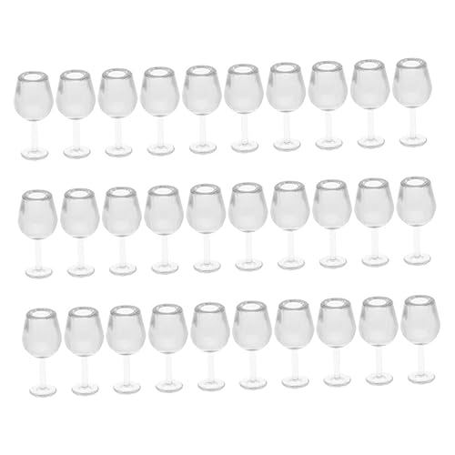 UPKOCH 30 Stück Puppenhaus Miniatur Puppenhaus Puppenhaus Mini Zubehör Mädchen Puppenkleidung Mini Niedliche Feenkelche Bausätze Figuren Kunststoff Transparent von UPKOCH