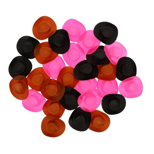 UPKOCH 30 Stück Teiliges Mini Cowboyhut aus Abs Kleine Puppenhüte in Schwarz Braun Vielseitig für DIY Bastelarbeiten Partydekorationen Puppenhaus und Foto Requisiten Langlebig und von UPKOCH