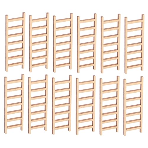 UPKOCH 30 Stück Teiliges Miniatur Holzleiter Dekor Realistische Kleine Holztreppe für Puppenhaus Bonsai Dekoration DIY Garten Zubehör Handgefertigt Kompakt Langlebig für Fairy Garden und von UPKOCH