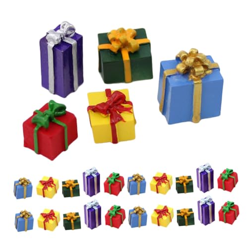 UPKOCH 30 Stück Teiliges Miniatur Resin Weihnachtsgeschenkbox Langlebige Kleine Geschenkschachteln für DIY Festtagsdekoration Vielseitig für Christbaum Tischdeko Puppenhaus Winterliche von UPKOCH