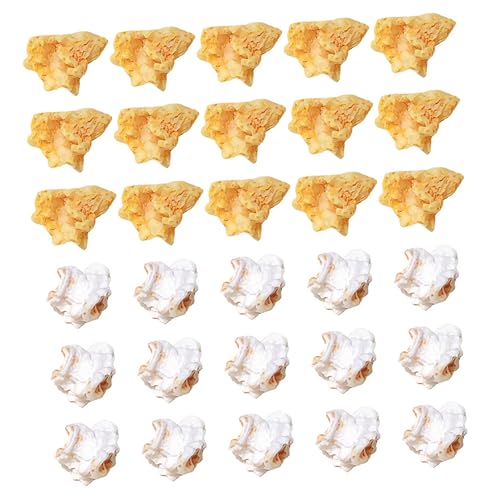 UPKOCH 30St Simuliertes Popcorn-Snack-Modell Mini-Popcorn-Anhänger DIY-Basteldekoration künstliches Popcorn Popcorn-Zubehör bastelset gefälschtes Essen nachgemachte Popcorn-Dekoration EIS von UPKOCH
