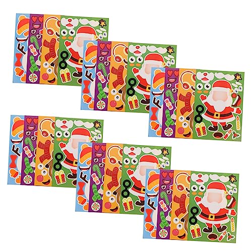 UPKOCH 32 Blatt Puzzle-Aufkleber für kinderpuzzle Puzzle weihnachtliche Aufkleber Puzzle- Weihnachts Party- -Aufkleber Weihnachtskinderaufkleber von UPKOCH