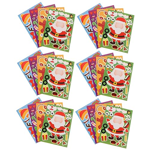 UPKOCH 32 Blatt Puzzle-Aufkleber für kinderpuzzle Puzzle weihnachtsdeko weihnachtsdeko Weihnachts Aufkleber weinachtsgeschte Kinderparty Spiel Aufkleber Weihnachtsaufkleber von UPKOCH