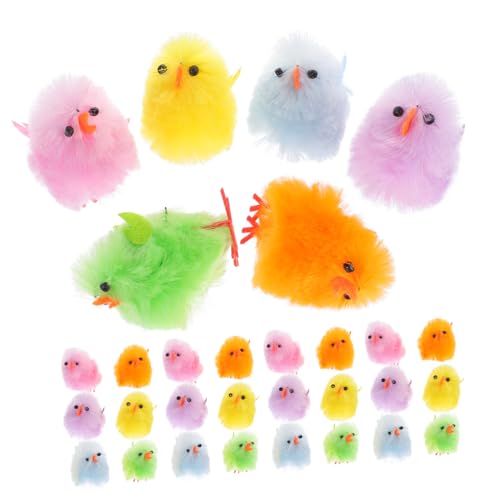 UPKOCH 32 Stück Küken Mini Plüschtiere Mini Plüschtiere Huhn Kuscheltier Simuliertes Plüschküken Gefülltes Huhn Plüschküken Kuscheltiere Küken Dekore Kunststoff Bunt von UPKOCH
