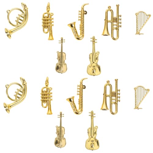 UPKOCH 35 Stück Teiliges Miniatur-musikinstrumente-Set mit Trompete Violine Posaune Realistisch Gestaltete Leichte Puppenhaus-Accessoires und Vielseitige Dekorationen für Weihnachten und von UPKOCH