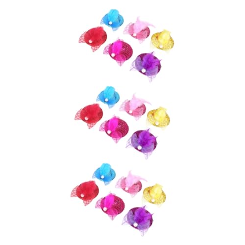 UPKOCH 36 Stk Haarspangen Für Kinder Hut Haarspangen Perlen-haarspange Glitzer-haarspangen Haarspangen Für Weihnachten Haarschmuck Für Kinder Mini-clips Für Haare Mini-hut Blitz Organza von UPKOCH