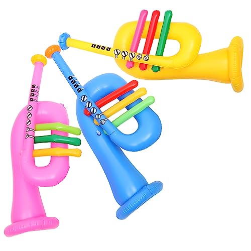 UPKOCH 3St Aufblasbares Musikinstrument Wiederverwendbares Inflationsinstrument Trompetensaxophon für Kinder Musical Toy Instruments Party Spielzeug für Kinder Banjo Spielzeuge Gitarre von UPKOCH