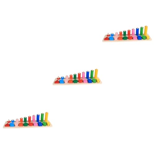 UPKOCH 3St Buchstabenrätsel dartscheibe Kinder mitgebsel Kinder Shape Spielzeuge Zahlenrätsel aus Holz für Kinder Rätsel für Kleinkinder Anzahl Puzzle Logarithmisches Brett Stapler Bambus von UPKOCH