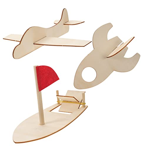 UPKOCH 3St DIY-Graffiti-Modell Kinder bastelset Kinderspielzeug leeres Luftschiffspielzeug Kinder spielset Jungs-Spielzeug Spielzeuge Luftschiff selber Bauen leeres Flugzeugspielzeug Mini von UPKOCH