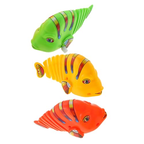 UPKOCH 3 Stück Spielzeug Für Jungen Und Mädchen Uhrwerk Schwingendes Cartoon-Fisch-Spielzeug Aufzieh-badespielzeug Für Jungen Und Mädchen Zufällige Farbe von UPKOCH