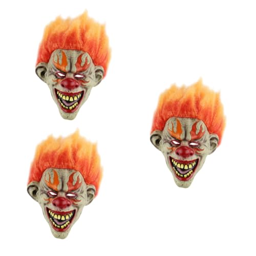 UPKOCH 3St Halloween-Maske Horror-Zombie-Maske gruselige Masken halloween masken halloweenmaske Partymaske karnevalsmaske Angsteinflößend Clown-Maske Horror-Maske Flamme Requisiten von UPKOCH