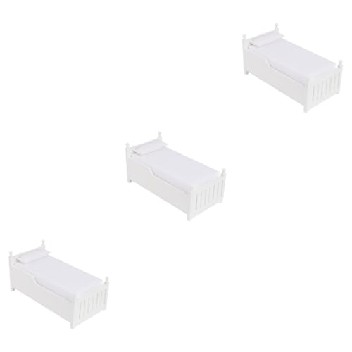 UPKOCH 3St Mini- -Ausziehbett puppenhausmöbel puppenhauszubehör Miniatur-Möbelbett Schlafzimmermöbel Schlafzimmer Schubladenbett Modell Miniaturbett mit Schichten Haushalt Bambus von UPKOCH