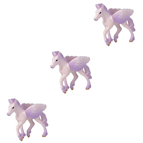 UPKOCH 3St Pegasus-Einhorn-Modell Spielzeug für Mädchen Kidcraft-Spielset Mädchenspielzeug Kinderspielzeug Modelle Spielzeuge Tiermodell Tierspielzeug für Kinder Mini Skulptur PVC Weiß von UPKOCH