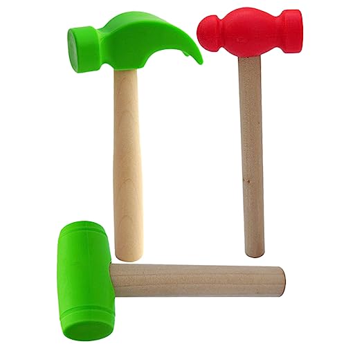 UPKOCH 3St Simuliertes Holzbearbeitungsspielzeug kleine Hammerspielzeuge Holzhammer- lustige Spielsachen Hammerspielzeug Simulationshammerspielzeug Plastik von UPKOCH