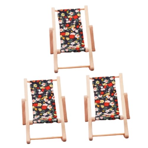 UPKOCH 3St Mini-Holzstuhl puppenstubenmöbel Dollhouse Furniture Wassertischspielzeug Strandliegestuhl Lounge-Stühle Heimzubehör Jahrgang schmücken Klappstuhl Dekorationen Strandstuhl von UPKOCH