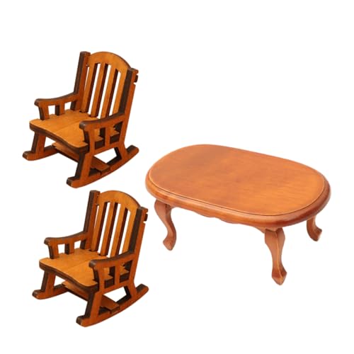 UPKOCH 3Stücke Teetisch und Schaukelstuhl aus Holz für DIY Projekte und Sammler Vintage Langlebig und Kreativ Einsetzbar UPKOCH 3Stücke Teetisch und Schaukelstuhl aus Holz für DIY Projekte und Sammler Vintage Langlebig und Kreativ Einsetzbar von UPKOCH