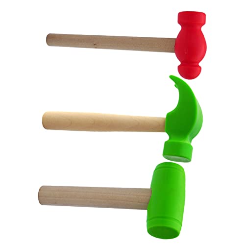 UPKOCH 3Stücke Teiliges Hammerspielzeug für Grüner Holzhammer Kleiner Hammer und Grüner Sicheres Werkzeugspielzeug Griffkraft und Motorik von UPKOCH