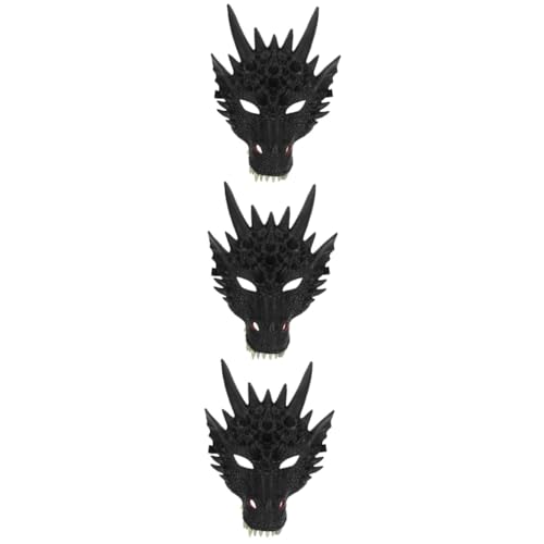 UPKOCH 3st Drachenmaske Drachen-cosplay-maske Horror-kopf-maskerade-maske Halloween-dekor Schöne Tiermasken Halloween-drachenkostüm Mini-geschenke Gesichtsmaske Fräulein Pu Ultraleicht von UPKOCH