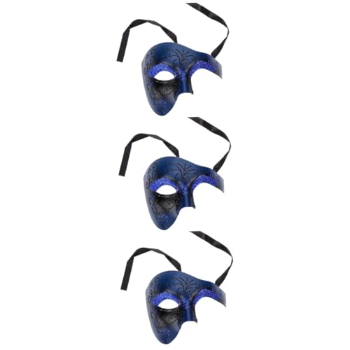 UPKOCH 3st Karnevalsmaske Halloween-kostüme Für Männer Halbe Retro-maskerademasken Venezianische Halbgesichtsmasken Outdoor-dekor Karnevalsball Phantom Der Oper Plastik Abschlussball Mann von UPKOCH