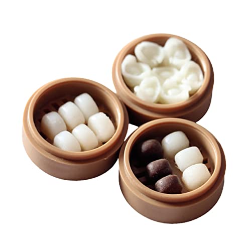 UPKOCH 3st Puppenhaus-Snacks Puppenhausspielzeug Kinderkoffer Food-Modell Mini-Essen Mini-zubehör Für Puppen Miniaturen Spielzeug Für Kleinkinder Dim Sum Umweltharz Haushalt Lebensmittel von UPKOCH
