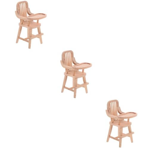 UPKOCH 3st Puppenhausmöbel Modelle Spielzeug Hohe Stühle Miniatur-hochstuhlmöbel Puppenhauszubehör Mini-Stuhl Schmückt Miniatur-hochstuhl Für Puppen Mini-möbel Essensstuhl Hölzern Kind von UPKOCH