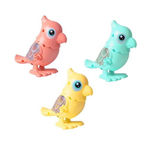 UPKOCH 3st Springendes Papageienspielzeug Drehspielzeug Kinderspielzeug Kleines Tierisches Uhrwerk Cartoon- Wäscheständer Für Babyflaschen Zweischichtiger Kühlschrank Plastik von UPKOCH