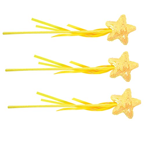 UPKOCH 3st Zauberstab Feenflügel Funkeln Ballettröckchen Leuchtstäbe Aus Schaumstoff Dekorationen Für Filmabende Bausatz Glitzer Zauberstäbe Korb Schleife Plastik Yellow von UPKOCH